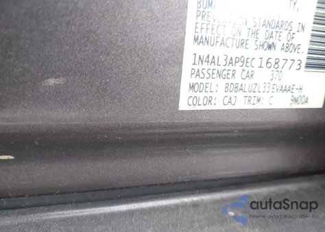 2014 Nissan Altima 2.5 Sv из США, поврежденный, VIN 1N4AL3AP9EC168773